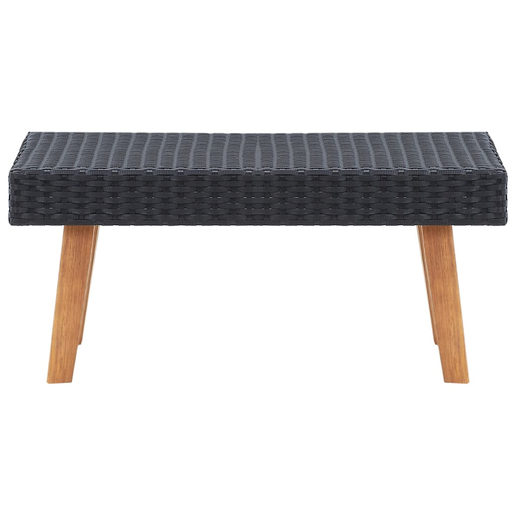 Garten-Couchtisch Poly Rattan Schwarz